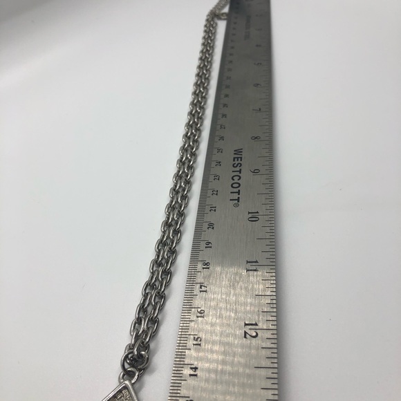 Vintage Lisner Silver-tone Medallion Necklace - Picture 7 of 7